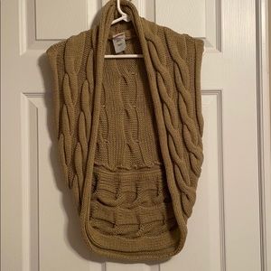 Vintage 90s Sleeveless Tan Cardigan